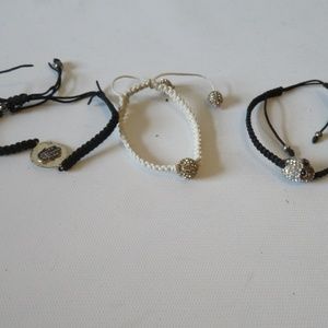 WOMENS SHAG 3PC HAMSA, SKULL & BALL STONE BRACELET